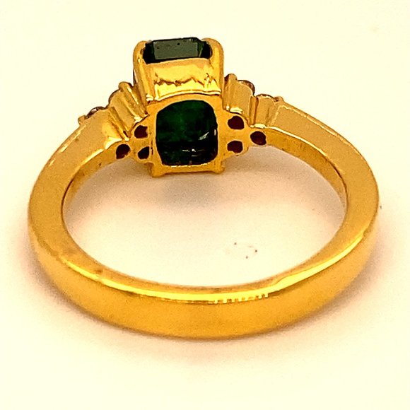 Emerald 1.60ct Diamonds Solid 18K Gold Ring - Picture 4 of 6